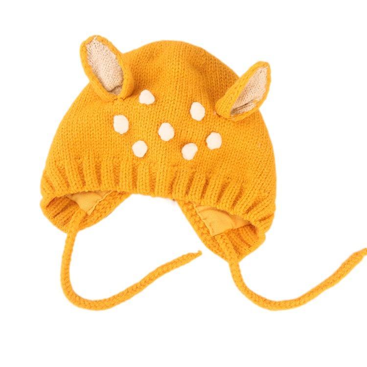 Очаровательная детская вязаная шапка, мягкая детская шапочка, новые детские шапки с олененком, зимняя
