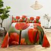 Tulip Bed Sheets Set With Pillows Case Flowers Bedsheet With Pillowcase 2 Pcs 3Pcs For Single Double Beds King Full Twin Size