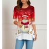 Женская мода повседневная весна осень рождественская принт длинный рукав блузки и рубашки с круглым вырезом