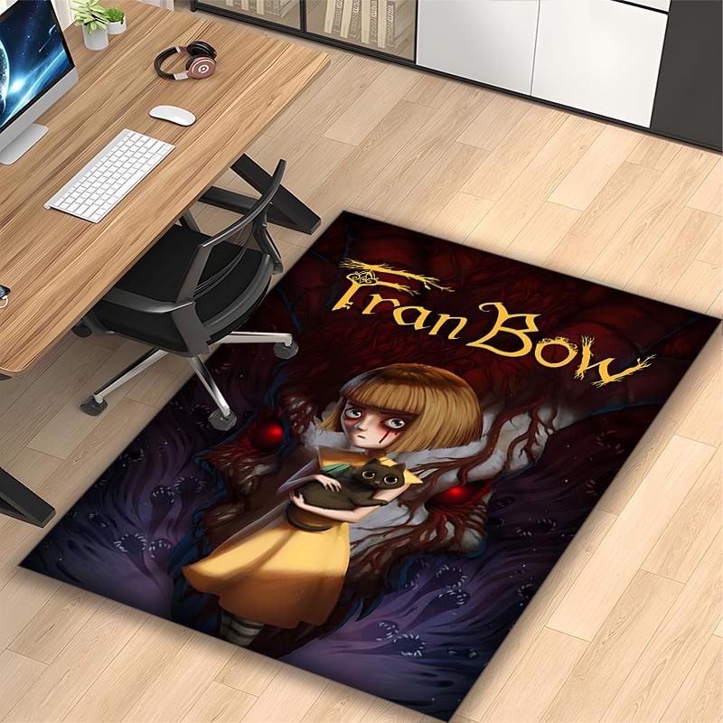 1pc Office Carpet, Fran Bow Girl Portrait Chair Rug, Living Room Printed Area Rug, Home Chair Floor Mat