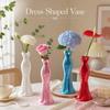 Elegant Dress Shaped Vase Nordic Style Desktop Decorative Vase Pencil Holder  Living Room
