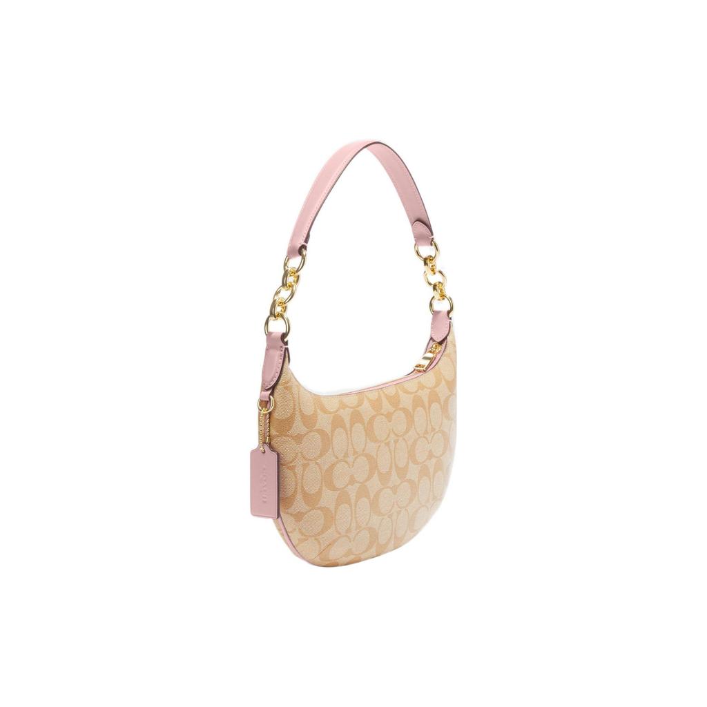 Coach Payton 28 Classic Monogram Zipper Closure Faux Leather Half Moon Bag Women handbags White CE620-IMV3C