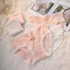 Women's Pink Polka Lace Printed Bow Small Fresh and Cute Comfortable Package Hip Panties