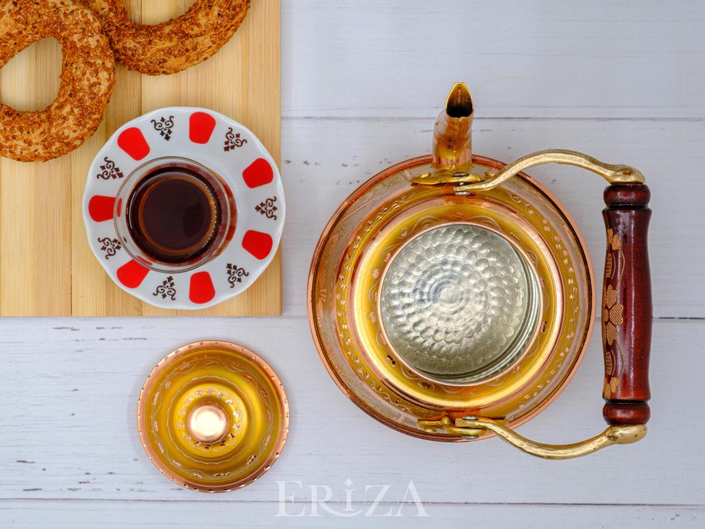 Старинный заварной чайник из цельной кованой меди 1,6 литра 108 унций