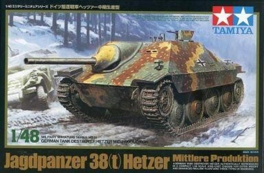 Новый пластиковый модельный набор Немецкий истребитель танков Hetzer Серия Миниатюр 1/48 (тип средней стадии производства) """Военный Нет""". 1"