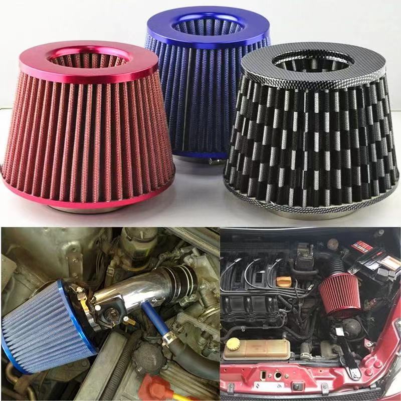 76MM 3 Inch Car Air Filters Vent Filter High Flow Intake Kit Mesh Cone Engine Protector Replacement Auto Accessories Universal Air Filters 7