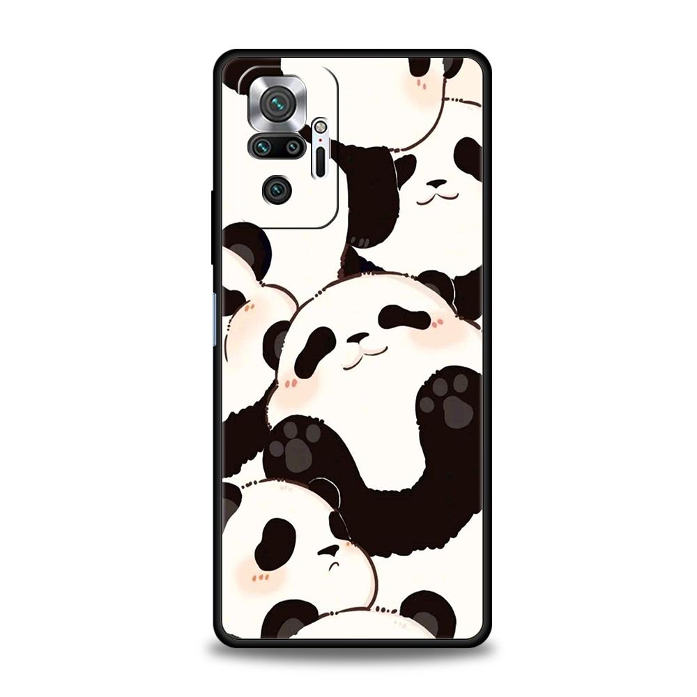 Мультяшный чехол для телефона с пандой для Xiaomi Redmi Note 14 5G 13 12 10 11 Pro Plus 4G 14C 13C 12C 10C 9C, мягкий чехол из ТПУ