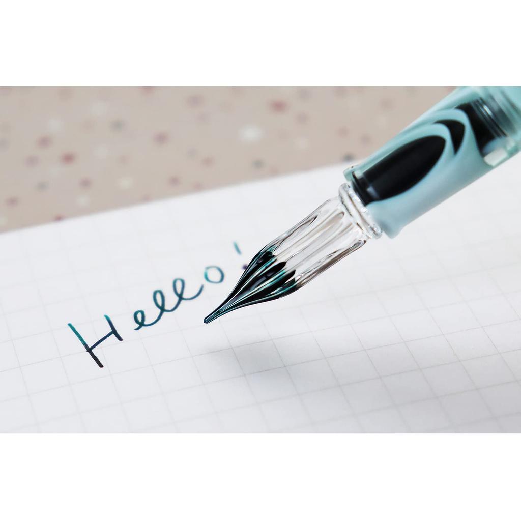 Teranishi Chemical Industry Стеклянная ручка-гитара с колпачком Aurora Peacock Blue GLAA-PE