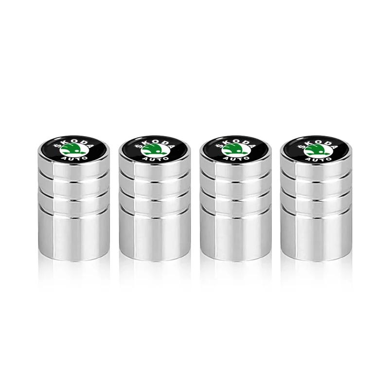 Автомобильная наклейка 2025 Горячие 4 шт. Металлические Колпачки Клапанов Колес Автомобильных Шин Чехлы Автоаксессуары Для Skoda Octavia Fabia Superb Yeti Rapid Kodi