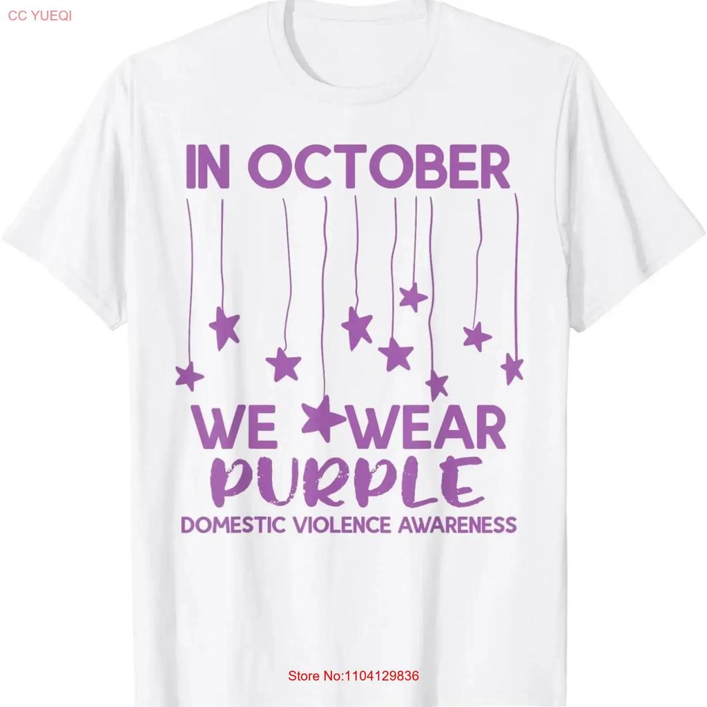 Domestic Violence October Wear Purple Stars T Shirt Vintage Fashion Soft Designer Clothes Unisex Stylish Casual Graphic
