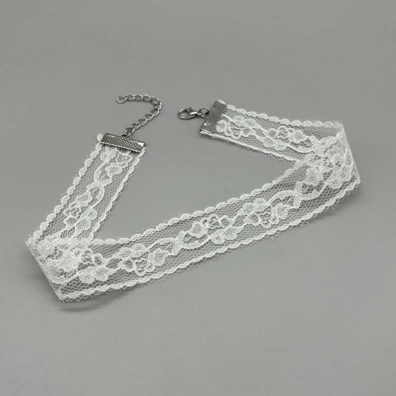 Короткое кружевное колье Nekclace для женщин и девочек, черно-белый цвет, модное романтическое ожерелье, подарок для вечеринки, оптовая продажа, украшения на шею