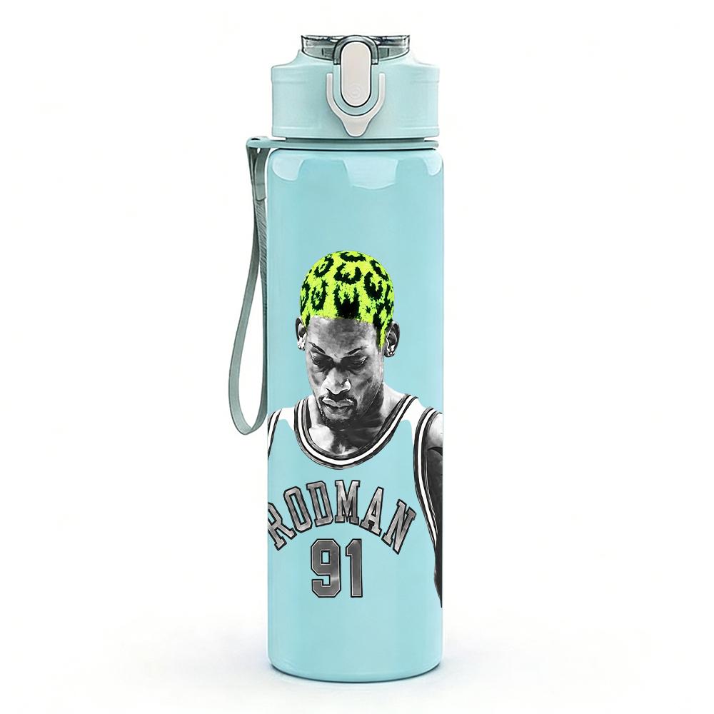 1PC Green Alien Monster Circular Cartoon Print 750ml Portable Sports Water Bottle Leakproof Gym Outdoor Travel Drink Cup