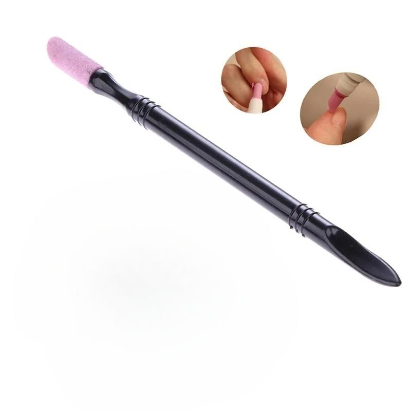 Двусторонняя пилка для ногтей из кварцевого камня, скраб-камень, палочка для кутикулы, маникюрный шлифовальный стержень, триммер для ногтей, пушер, полировочные принадлежности