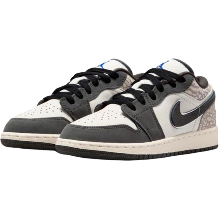 Кроссовки Air Jordan 1 Low SE GS Sail Deep Pewter Детские Серый Gamma-Grey Game-Royal IU2269-100