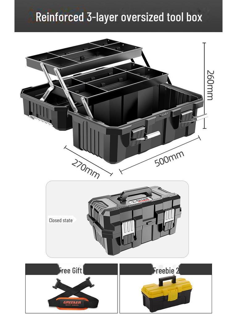 Зеленый Лес Портативный Складной Пластиковый Ящик для Инструментов для Электриков