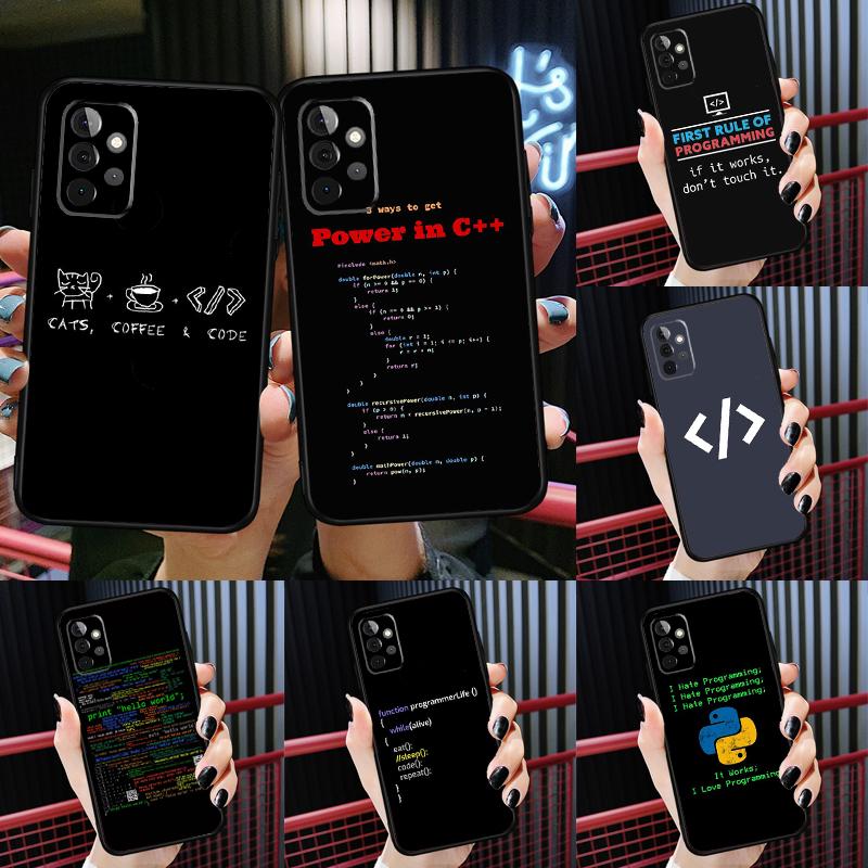 Programming Languages Case For Samsung Galaxy A16 A05 A06 A55 A35 A15 A53 A33 A13 A22 A32 A52 A14 A34 A54 Cover