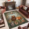 Forest Theme Crystal Velvet Floor Rug Personalized Custom Name Text Warm Carpet Home Decoration