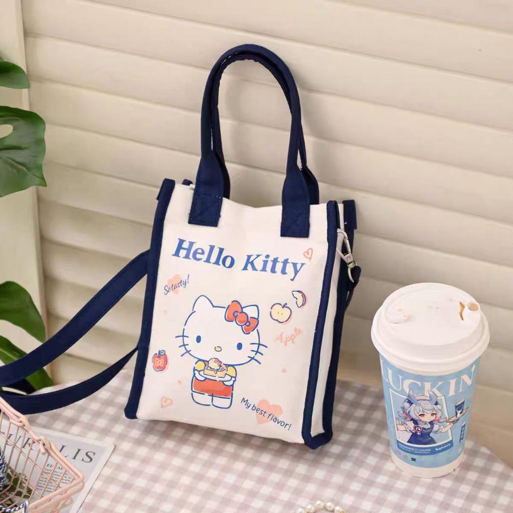 New Sanrio Hello Kitty Collaboration Hello Kitty Cotton One Shoulder Handbag Women's Ecru BH-5002