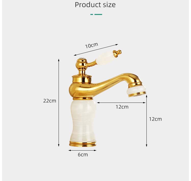 Розовое золото Роскошный смеситель для раковины в ванной комнате Одинарная ручка из нефрита Смесители для раковины из латуни Смеситель для раковины из натурального нефрита