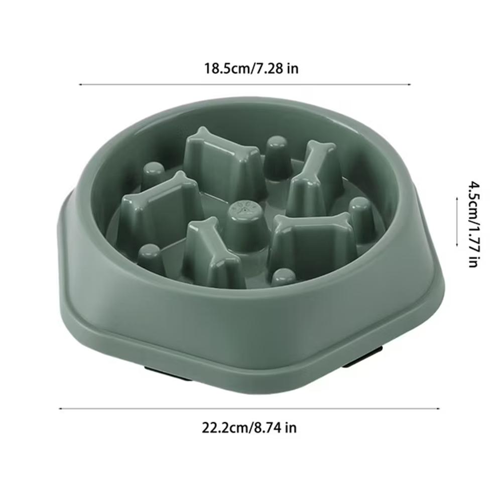 Slow Feed Dog Bowl,Slip-Resistant Design, Promotes Healthy Eating by Reducing Choking & ABS Plastic Pet Food Dish for Puppies