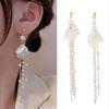 925 Silver Needle Korean Fashion Pearl Tassel Earrings For Women Jewelry Trending New Luxury Women's Zircon Pearl Earrings
