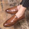 Fashion 2024Brogue Men Shoes Fashion Loafers Comfy PU Leather Men's Flats Luxury Brand Male Mocasines Footwear Men Big Size Casual Shoes