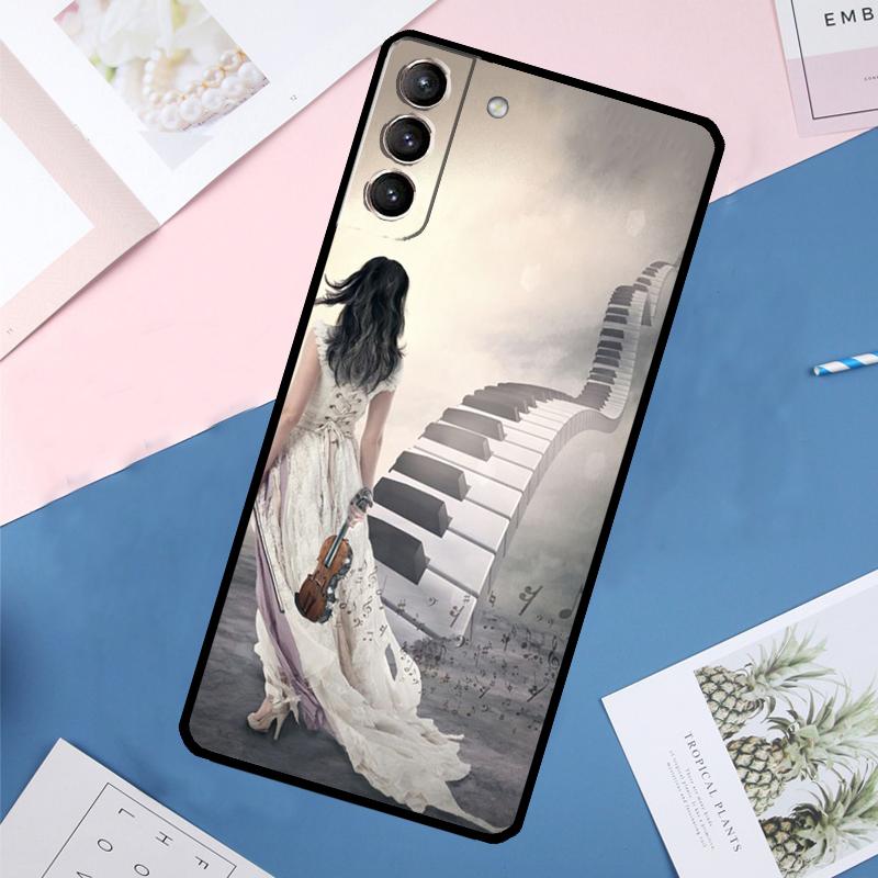 Чехол-скрипка и пианино для Samsung Galaxy S25 Ultra S24 S23 S22 S21 Ultra S9 S10 Plus S23 FE S25 FE Задняя крышка