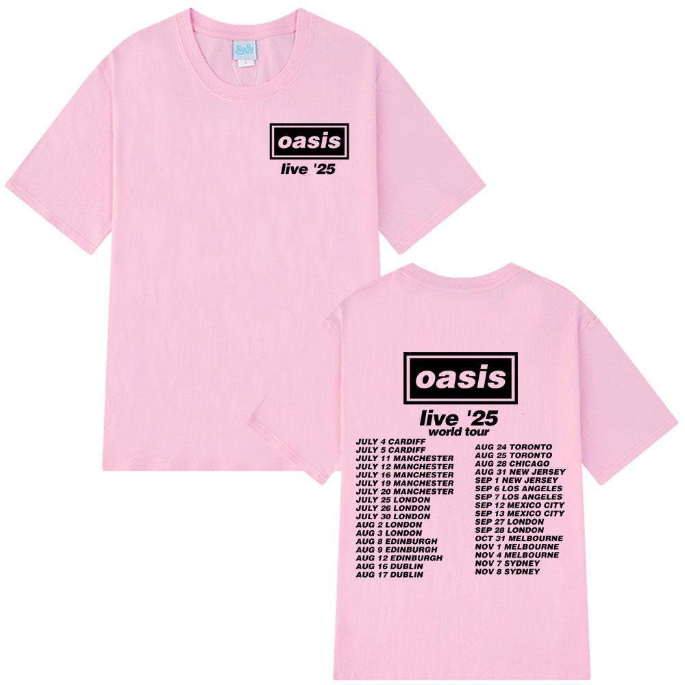 Британская рок-группа O-Oasis Live 25 Тур Футболка Мужская Женская Готическая Винтажная Футболка Оверсайз Мужская Женская Хлопковая Футболка с Коротким Рукавом