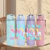 1PC Its My 10th Birthday Rainbow Print 750ml Color Plastic Sports Water Bottle Leakproof Flip Straw Lid Suitable for Sports Office Home Use