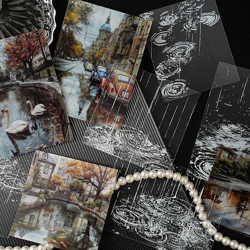 15pcs Instant Flowing Light Series Ins Natural Elements Landscape PET Stickers DIY Diary Scrapbook Aesthetics Stationery Sticker