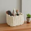 Корзина для хранения инструментов красоты Многофункциональная корзина Компактная корзина для хранения на туалетном столике Размер Хлопковая веревка Маленький плетеный органайзер