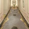 European Style Luxury Corridor Carpet Golden Stripes Decor Hotel Non-slip Runners Rugs Villa Stair Passageway Custom Long Mats