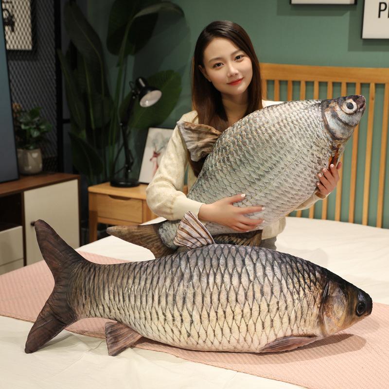 30-100cm Simulation Funny Fish Plush Toys Stuffed Soft Animal Carp Plush Pillow Creative Sleep Cushion