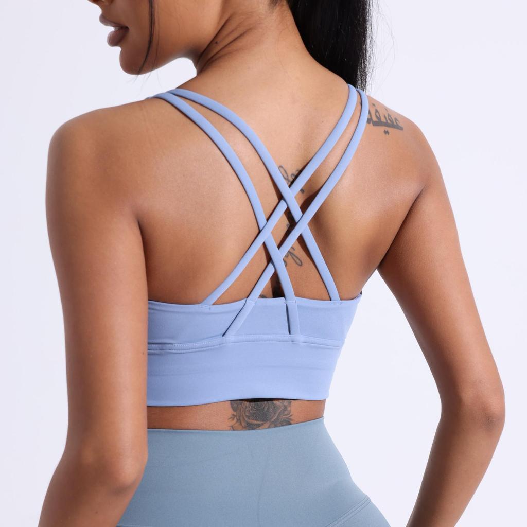 Женский спортивный бюстгальтер для йоги с перекрещенной спинкой Nude Feel