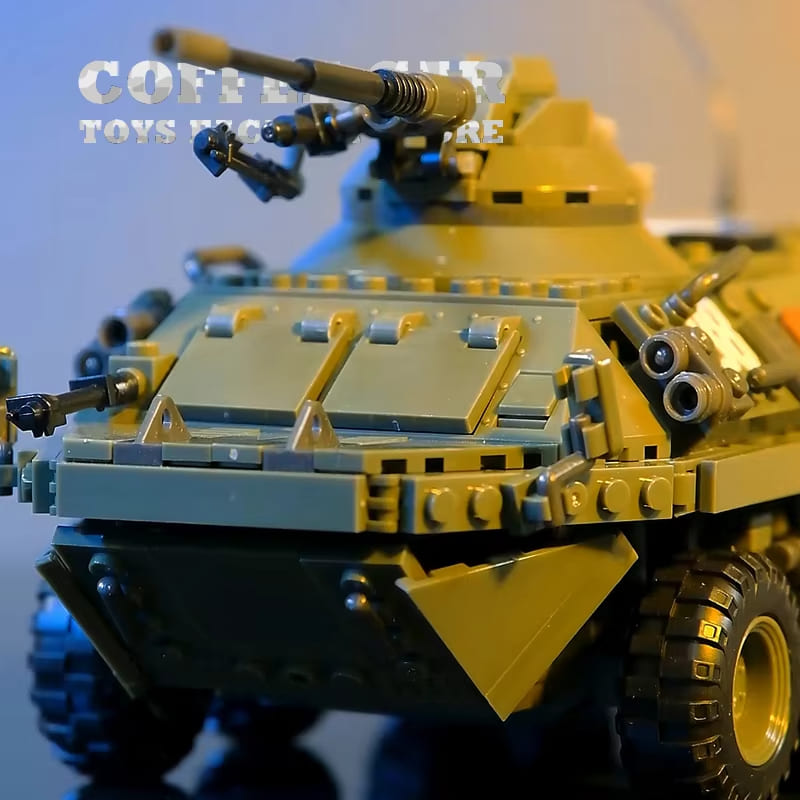 2024 Новая военная серия Второй мировой войны, восьмиколесная тяжелая бронированная машина, сборная игрушка, строительные блоки, устойчивая к падениям, модель из материала, подарок для мальчика