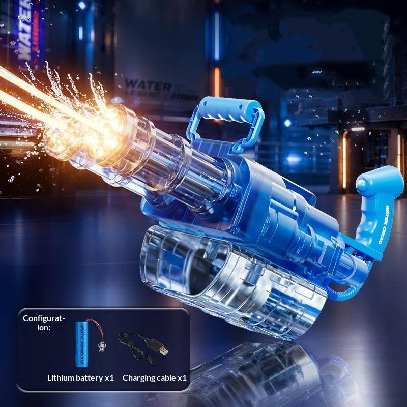 Automatic Gatling Water Cannon High Pressure Large Capacity Squirt Gun for Summer Beach Backyard Water Fight Kids Toy Gift