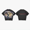 REPRESENT Streetwear Хлопковая футболка Оверсайз Стиранная с принтом Мужская Женская Повседневная Свободный крой