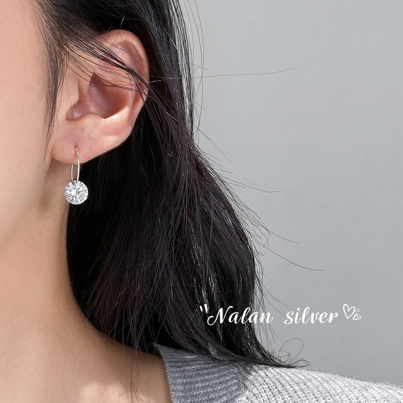 925 Sterling Silver Colorful CZ Zircon Round Hoop Earrings for Women Summer Gifts Jewelry