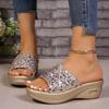 Women Slippers Summer Open Toe Shoes Sequins Wedges High Heels Slippers Outdoor Platform Sandals Slides Women Zapatos De Mujer
