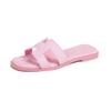 Slippers Women's Outer Wear 2025 New Summer Fashion Versatile Flat Sheepskin One-word Beach Travel Sandals