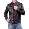 Мужская куртка из натуральной кожи ягненка черного цвета, стильная байкерская куртка-бомбер MJ 68