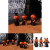 Halloween Mini Pumpkin Demon Figure Set With Resin Craft For Home Party Decor