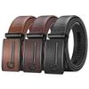 Auto Locking Dress Belt for Men Premium Leather Slim Business Casual Belt Adjustable 30-42 Inch Waist Minimalist Design