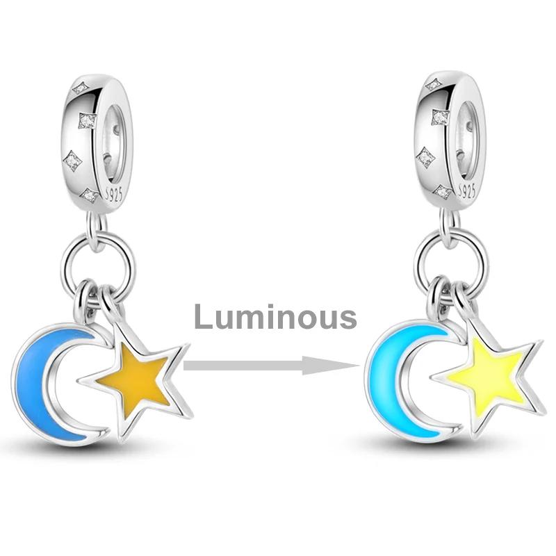 Fit Original Bracelet Copper Moon Series Charms Beads Inlaid Zirconium Luna Cat Dangle Pendants Diy Jewelry