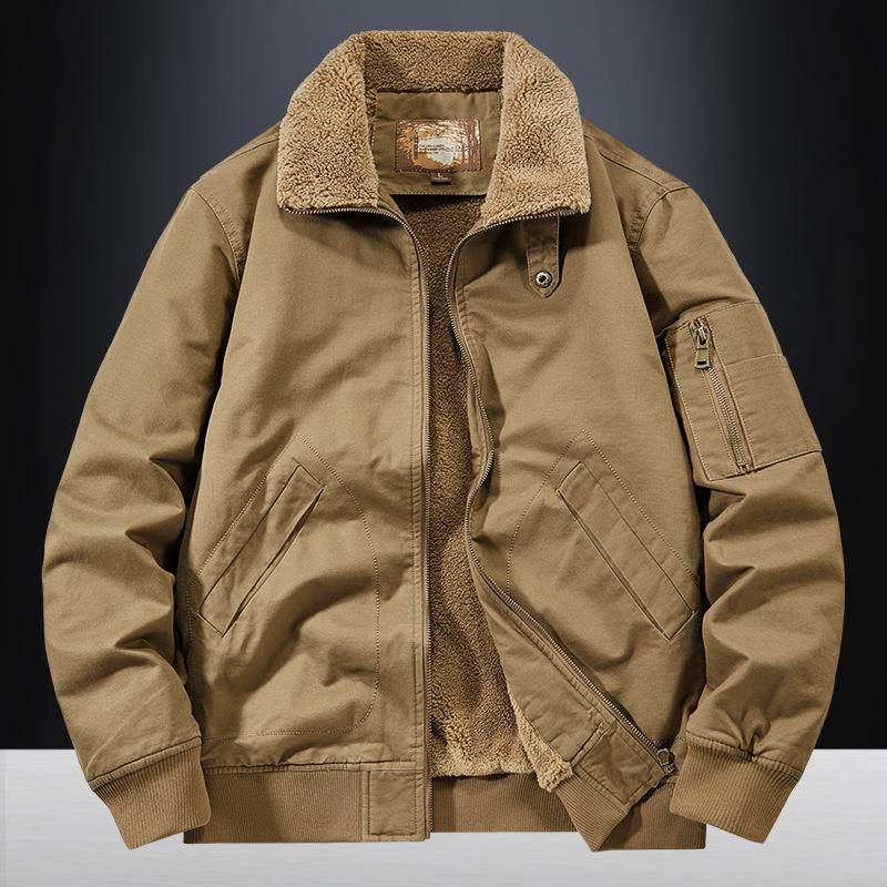 "Men's Casual Plus Velvet Thickened Cotton Jacket - Fashion New Style 1811A"