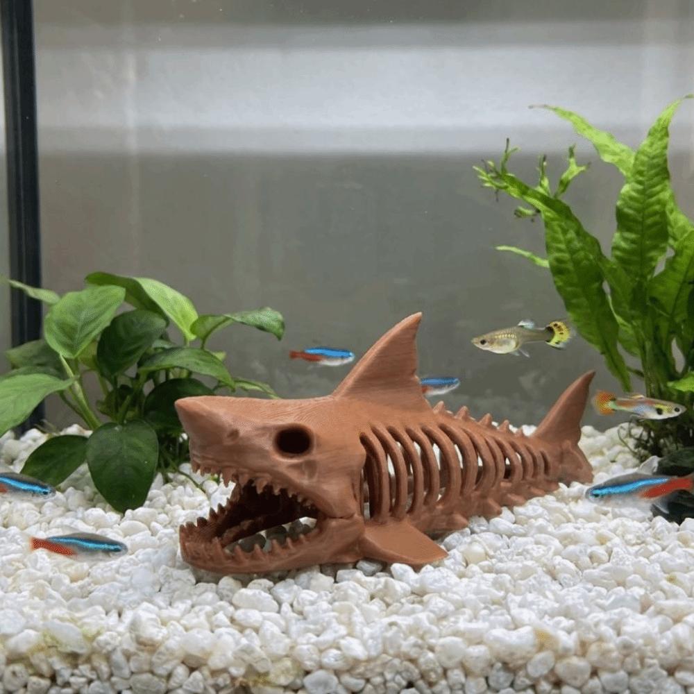 Skull Replica Shark Skeleton Hideaway House Unpainted Aquarium Underground Cave Cosplay Props