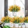 5 pcsOutdoor Fake Plants UV Resistant Artificial Tropical Plants Spider Ivy Fake Grass for Home Window Garden Office Patio Hanging Planter