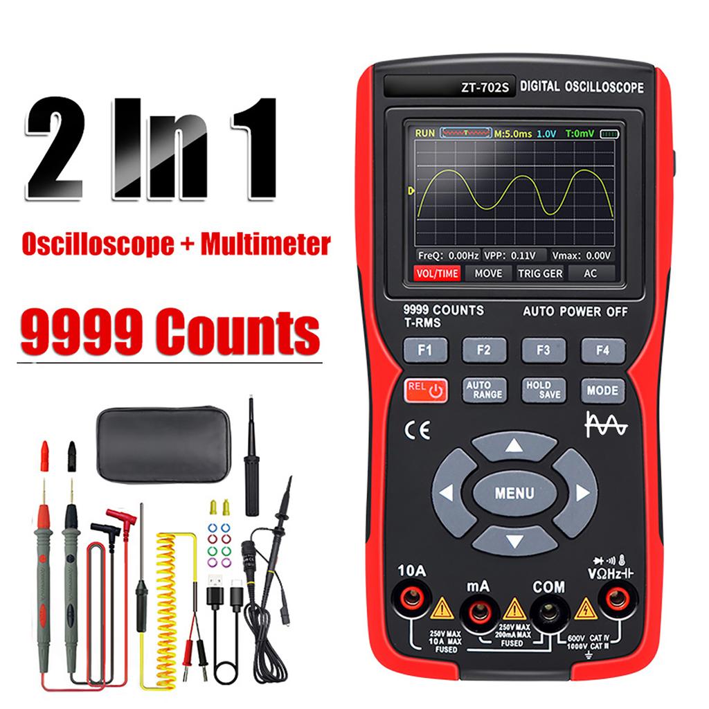 Digital Oscilloscope Multimeter 48MSaCelsiuss Sampling Rate 10Mhz Bandwidth  9 Counts True   2.8inch   Color Display Multimetro