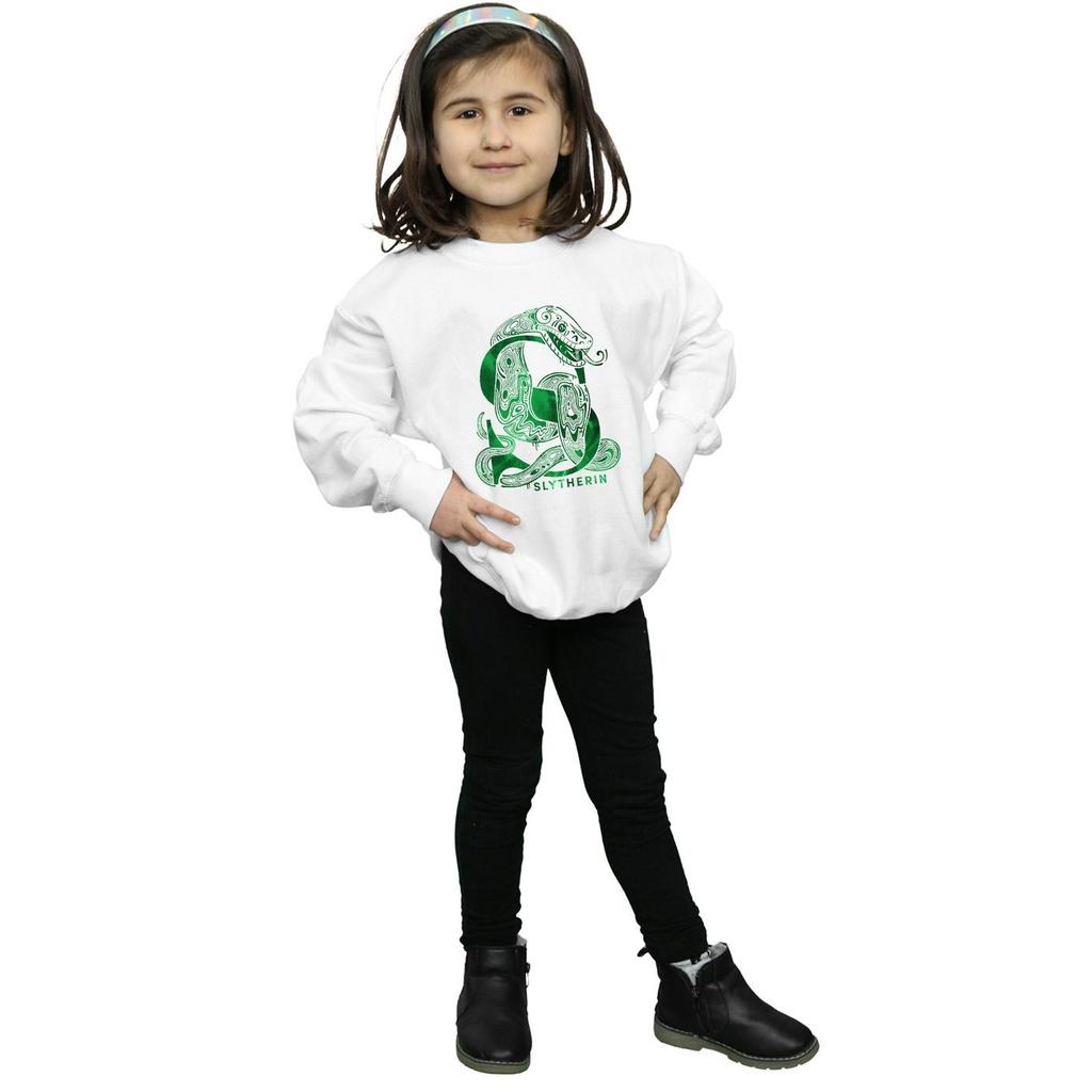 HARRY POTTER Girls Slytherin Snake Sweatshirt