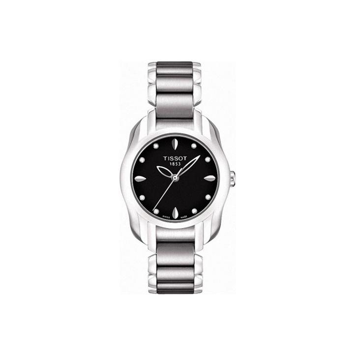 Tissot Женские часы коллекции Wave с кварцевым механизмом 26 мм Черный циферблат Корпус из нержавеющей стали T023.210.11.056.00